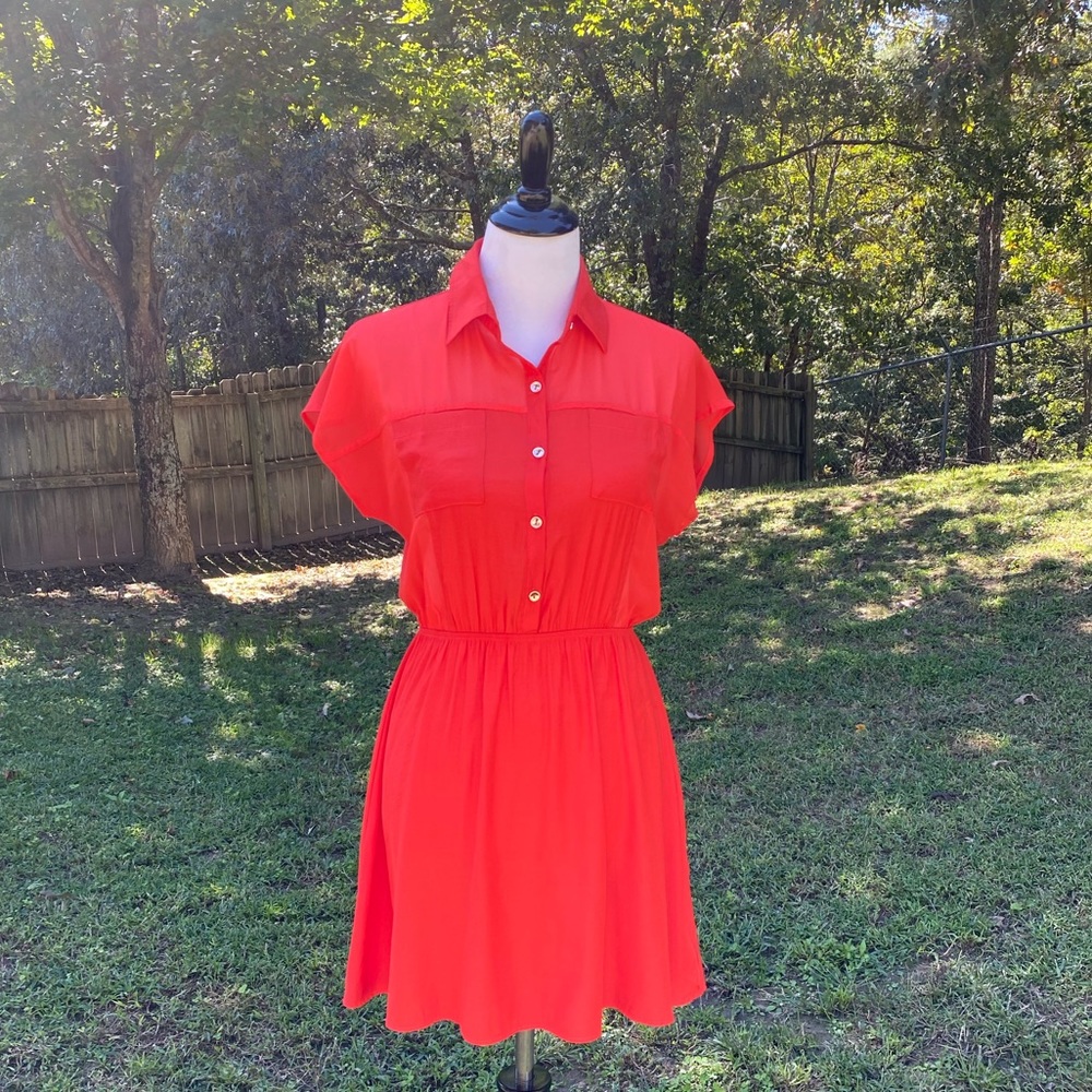 Entro coral shirt dress